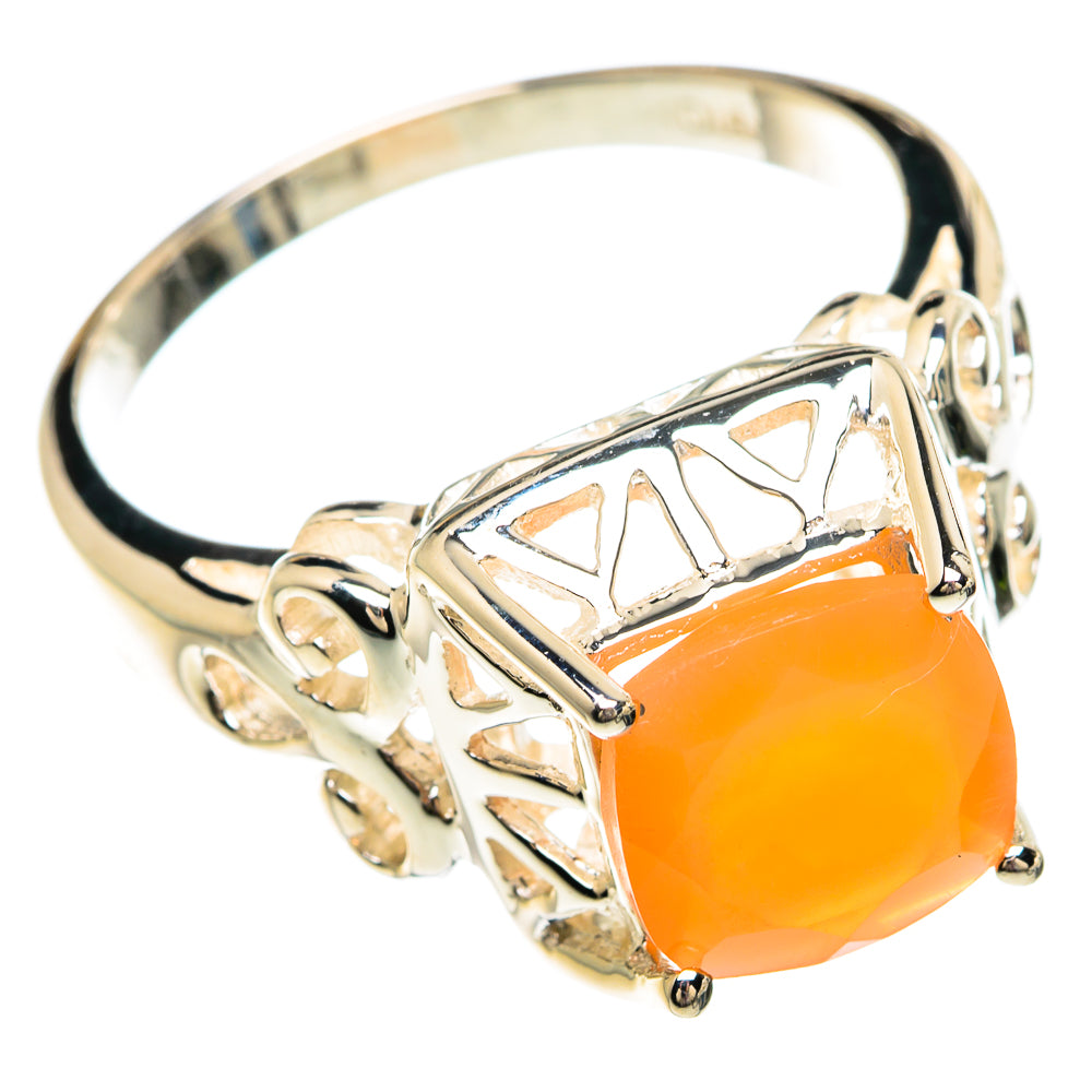 Peach Moonstone Rings handcrafted by Anasilvercos - RING83575