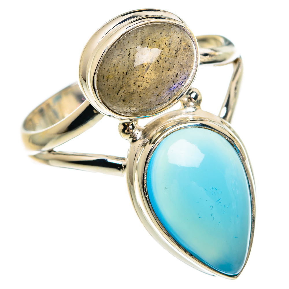 Aqua Chalcedony Rings handcrafted by Anasilvercos - RING83607
