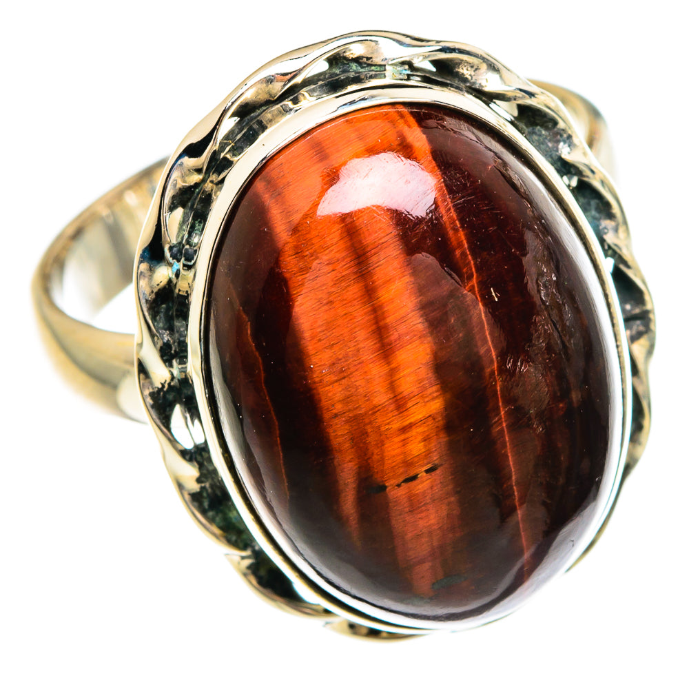 Red Tiger Eye Rings handcrafted by Anasilvercos - RING83612