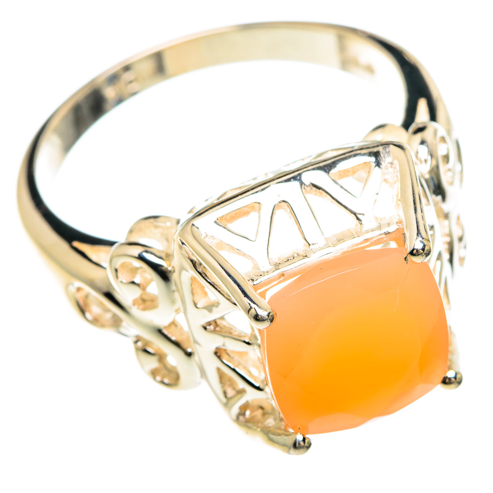 Peach Moonstone Rings handcrafted by Anasilvercos - RING83658