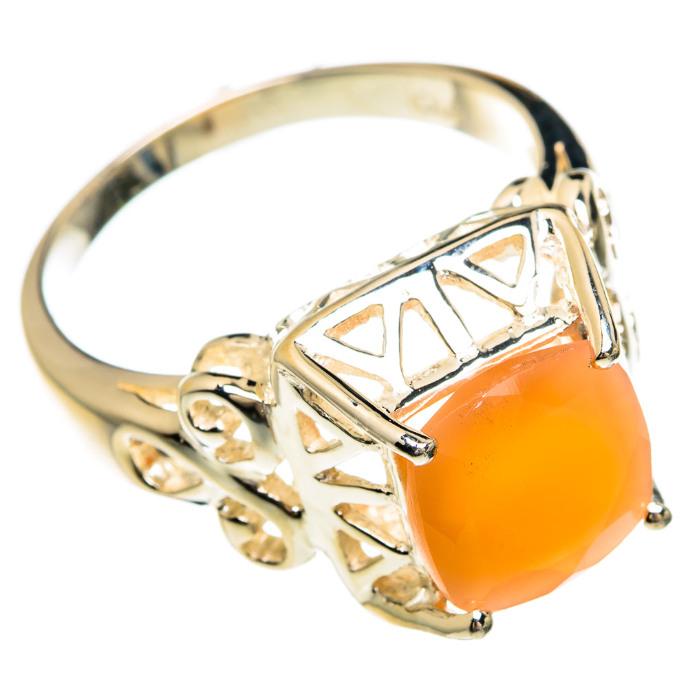 Peach Moonstone Rings handcrafted by Anasilvercos - RING83698