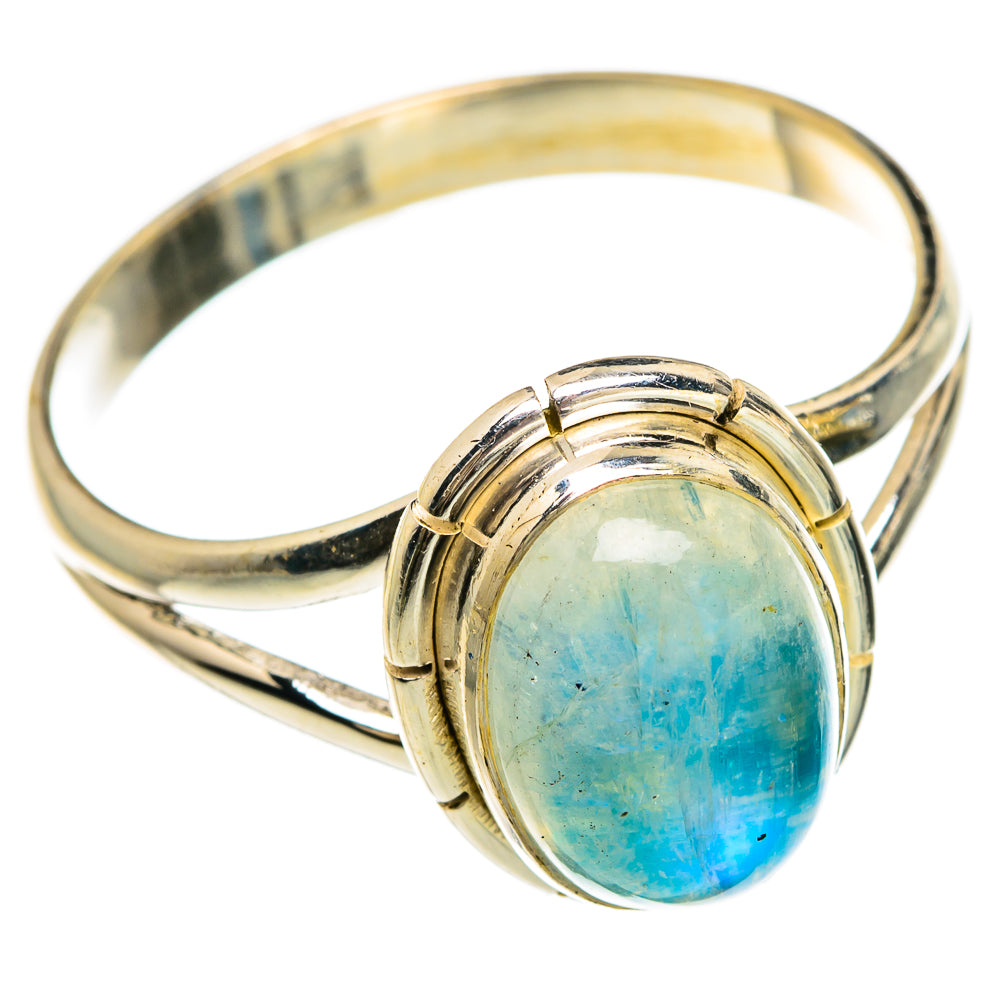 Rainbow Moonstone Rings handcrafted by Anasilvercos - RING83730