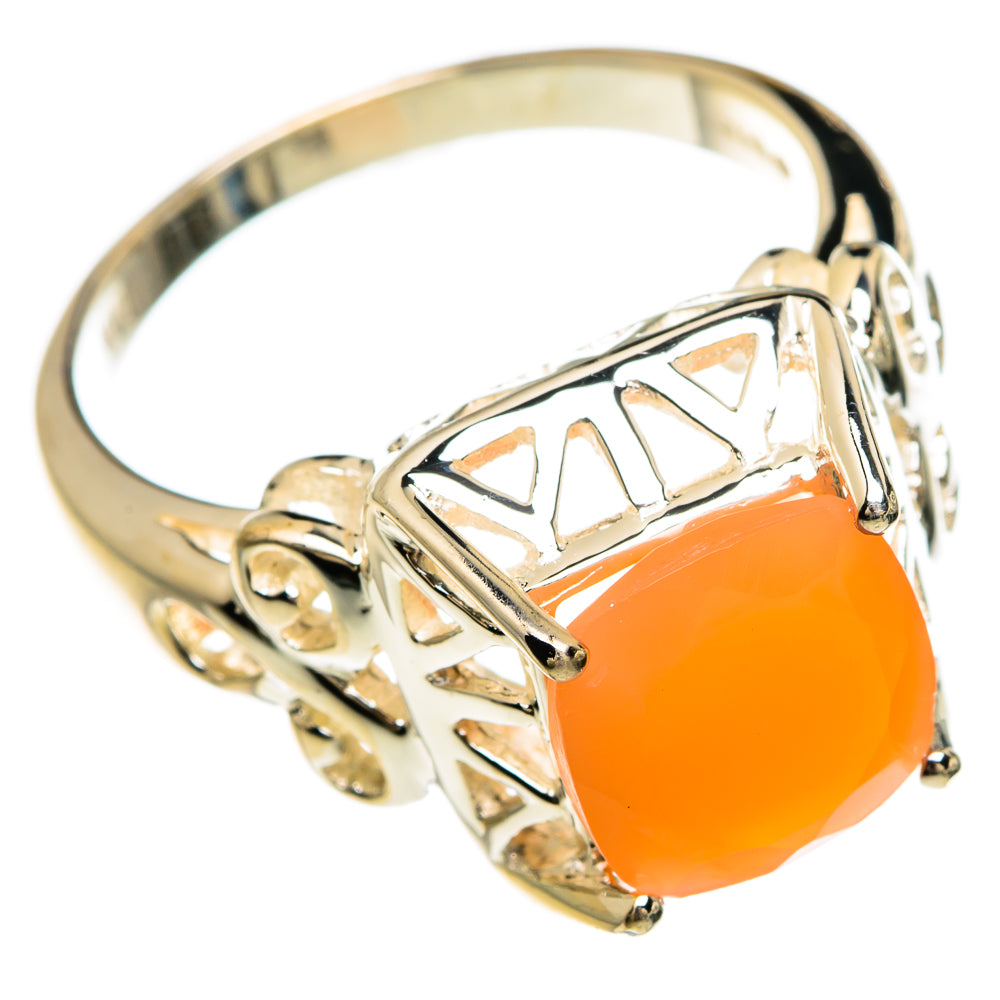 Peach Moonstone Rings handcrafted by Anasilvercos - RING83739