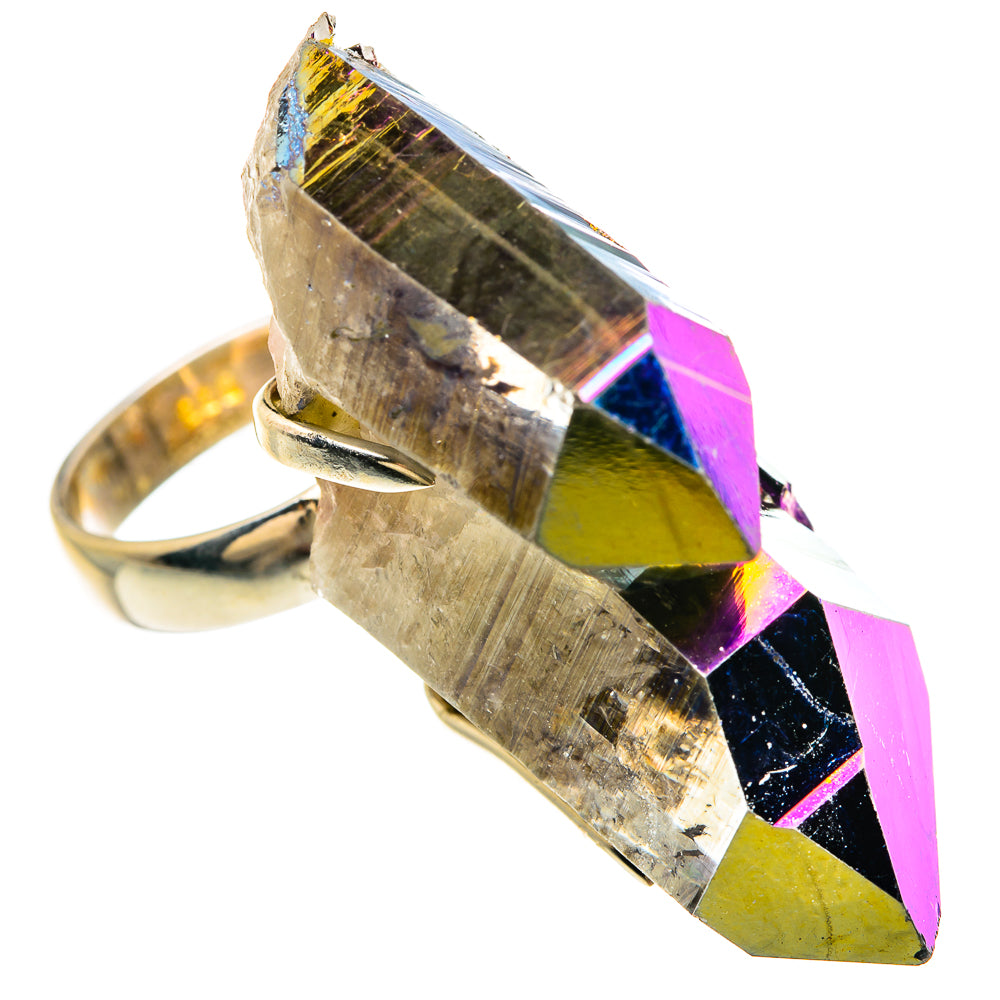 Titanium Sunshine Druzy Rings handcrafted by Anasilvercos - RING83762