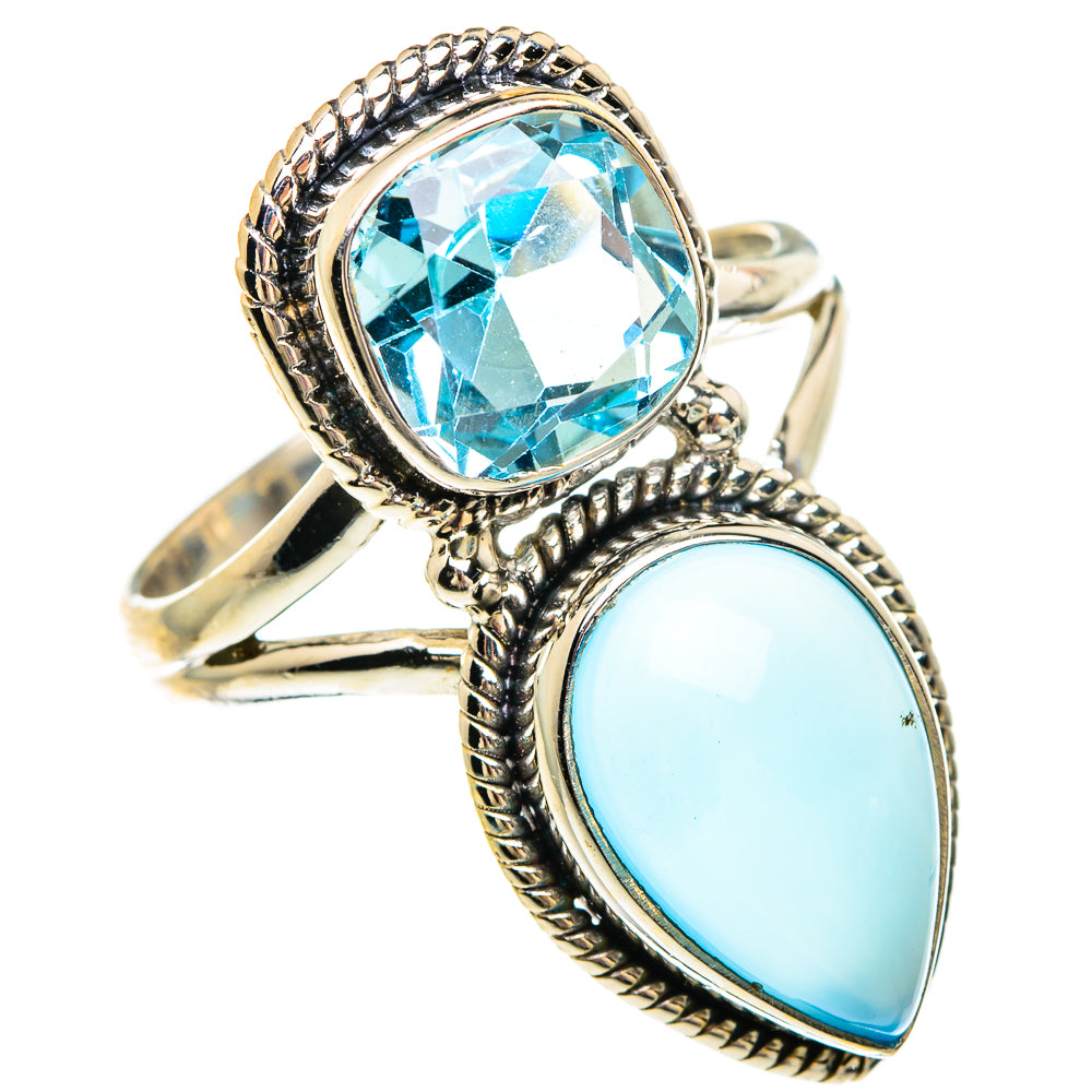 Aqua Chalcedony Rings handcrafted by Anasilvercos - RING83832