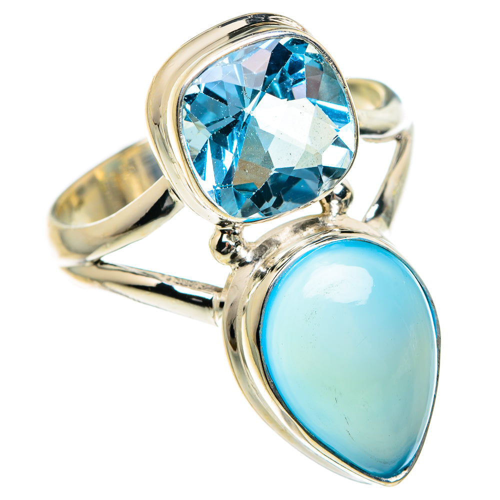 Aqua Chalcedony Rings handcrafted by Anasilvercos - RING83901