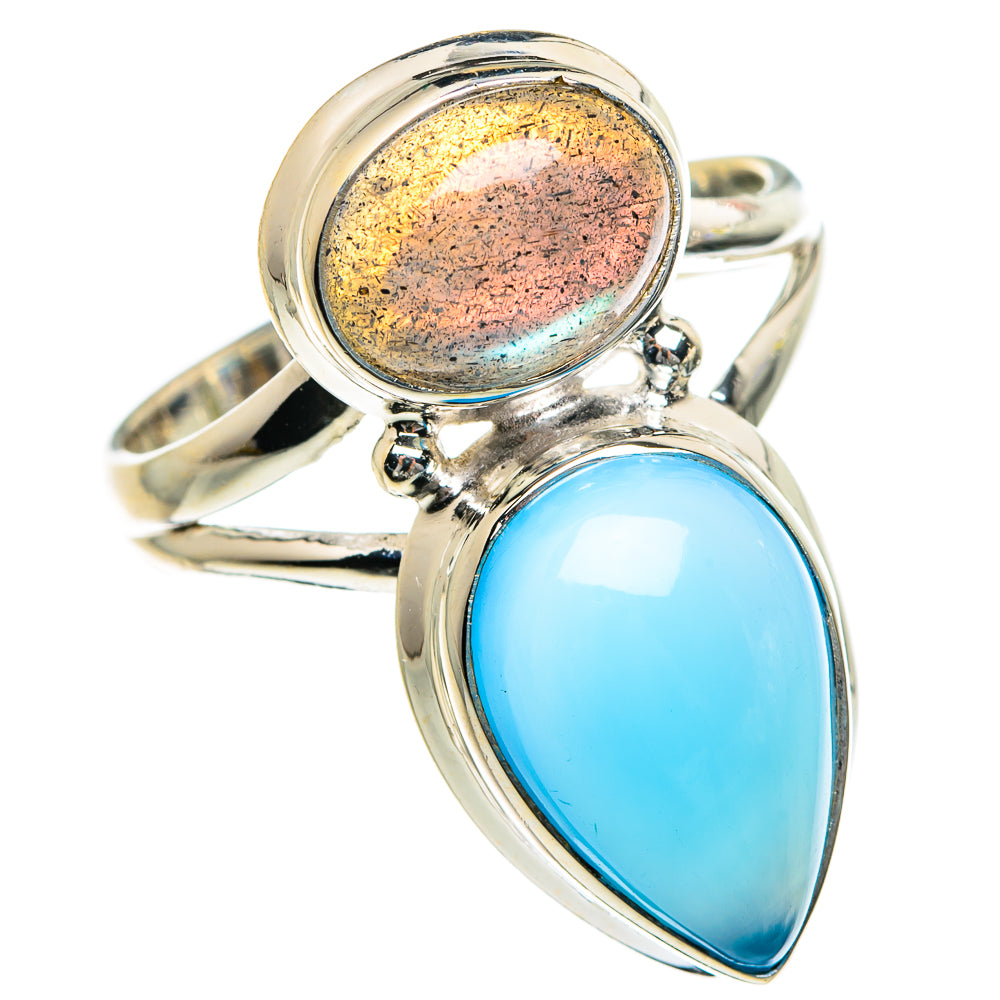 Aqua Chalcedony Rings handcrafted by Anasilvercos - RING83936