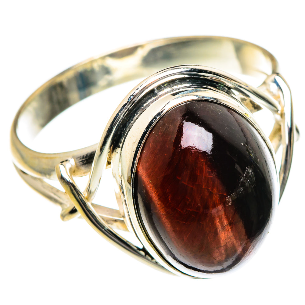Red Tiger Eye Rings handcrafted by Anasilvercos - RING83945