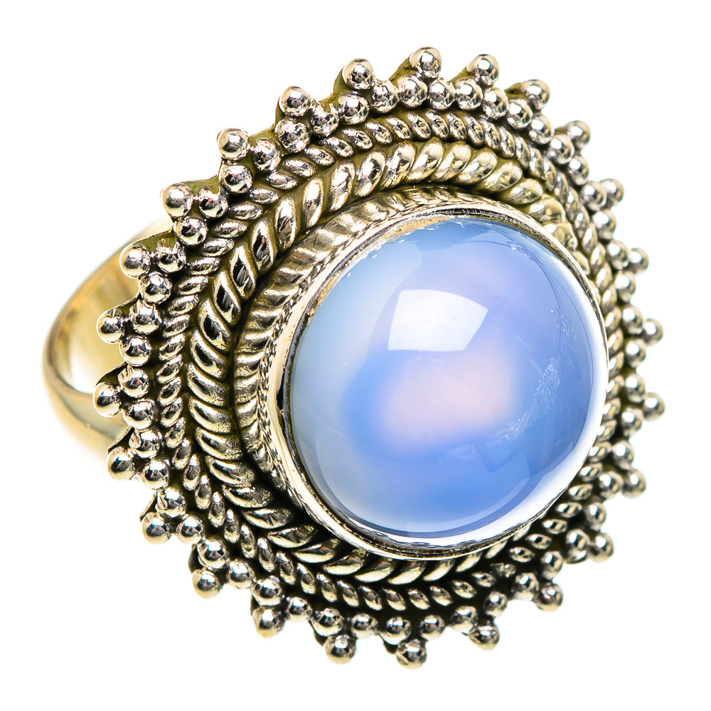 Aqua Chalcedony Rings handcrafted by Anasilvercos - RING83977