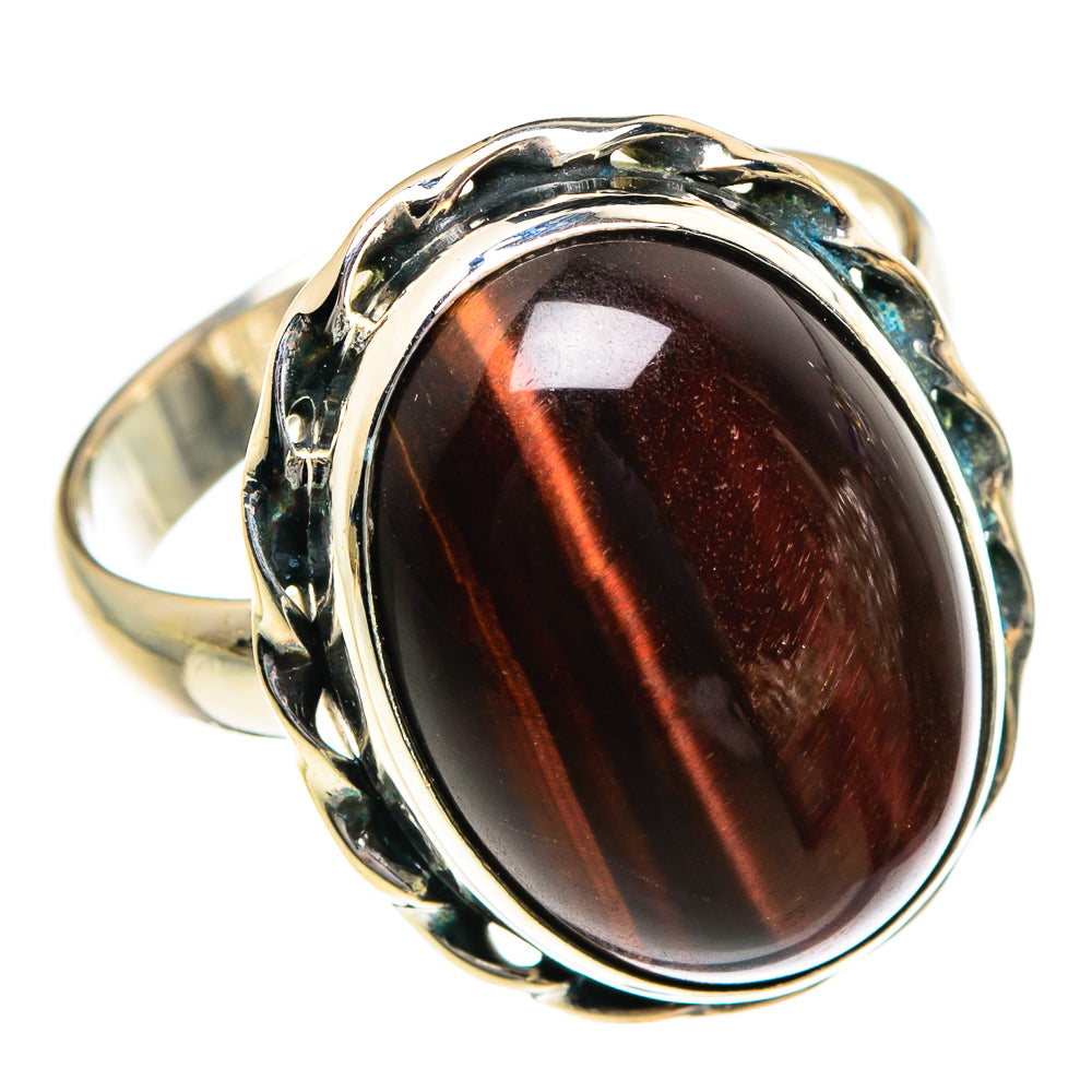 Red Tiger Eye Rings handcrafted by Anasilvercos - RING83985