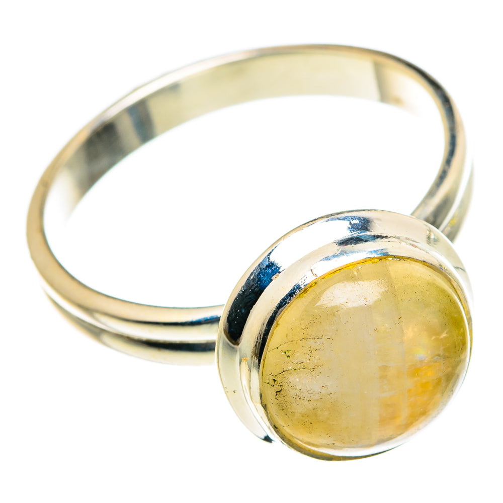 Yellow Moonstone Rings handcrafted by Anasilvercos - RING84009