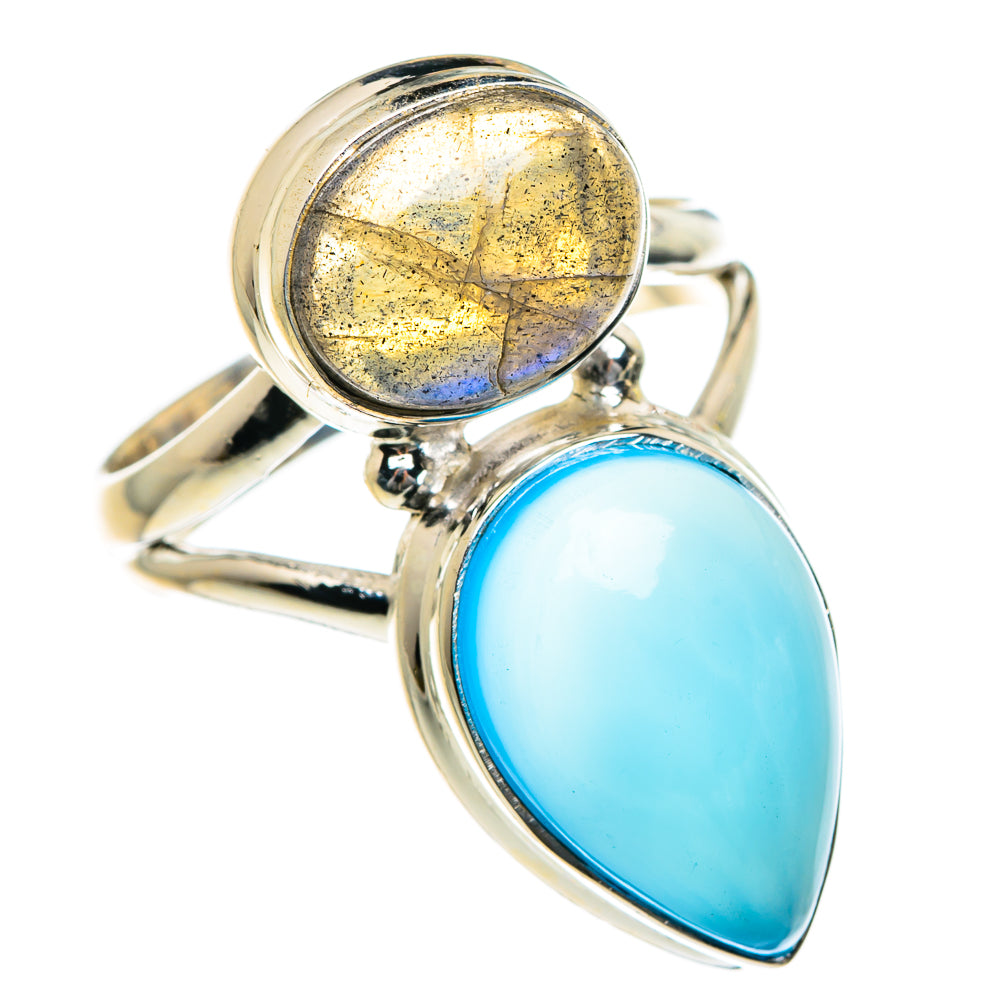 Aqua Chalcedony Rings handcrafted by Anasilvercos - RING84050