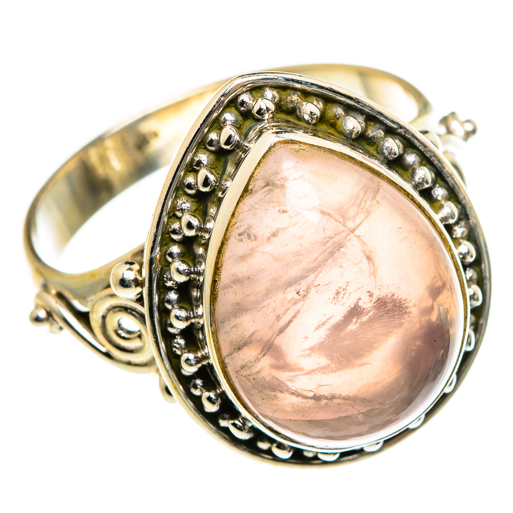 Rose Quartz Rings handcrafted by Anasilvercos - RING84108