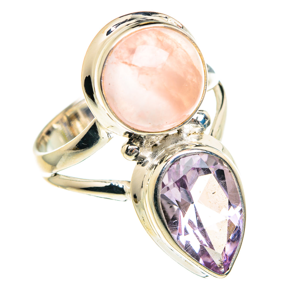 Rose Quartz Rings handcrafted by Anasilvercos - RING84122