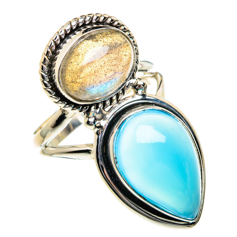 Aqua Chalcedony Rings handcrafted by Anasilvercos - RING84128