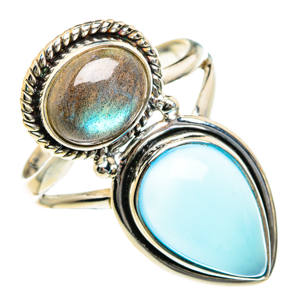Aqua Chalcedony Rings handcrafted by Anasilvercos - RING84149