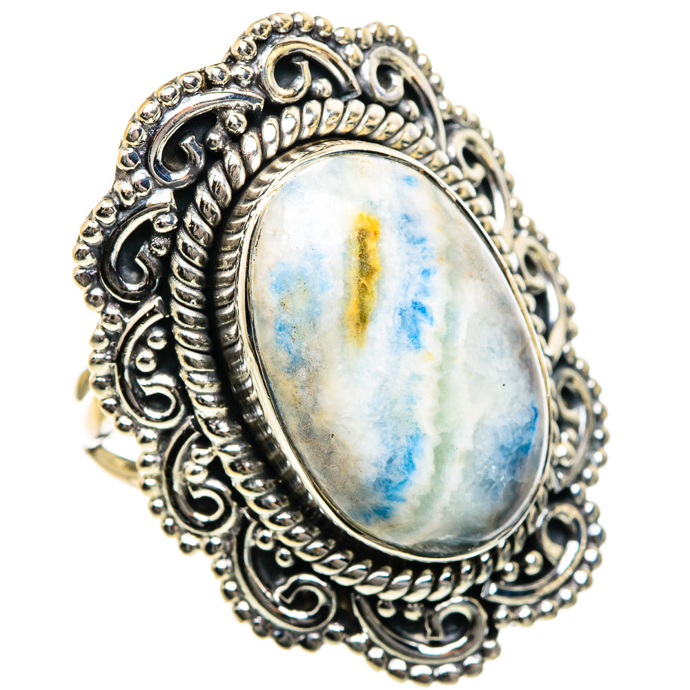 Blue Scheelite Rings handcrafted by Anasilvercos - RING84168