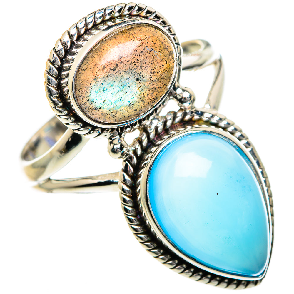 Aqua Chalcedony Rings handcrafted by Anasilvercos - RING84169