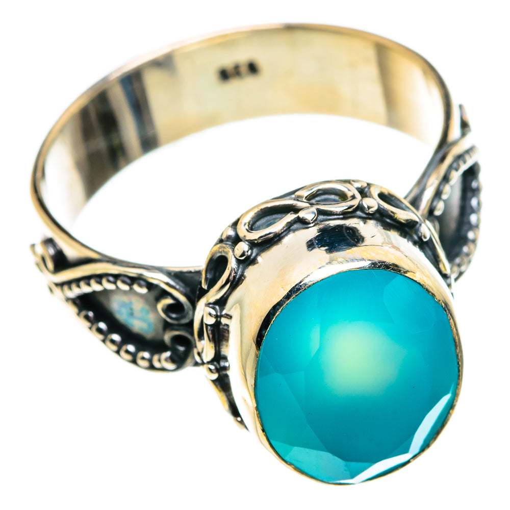 Aqua Chalcedony Rings handcrafted by Anasilvercos - RING84304
