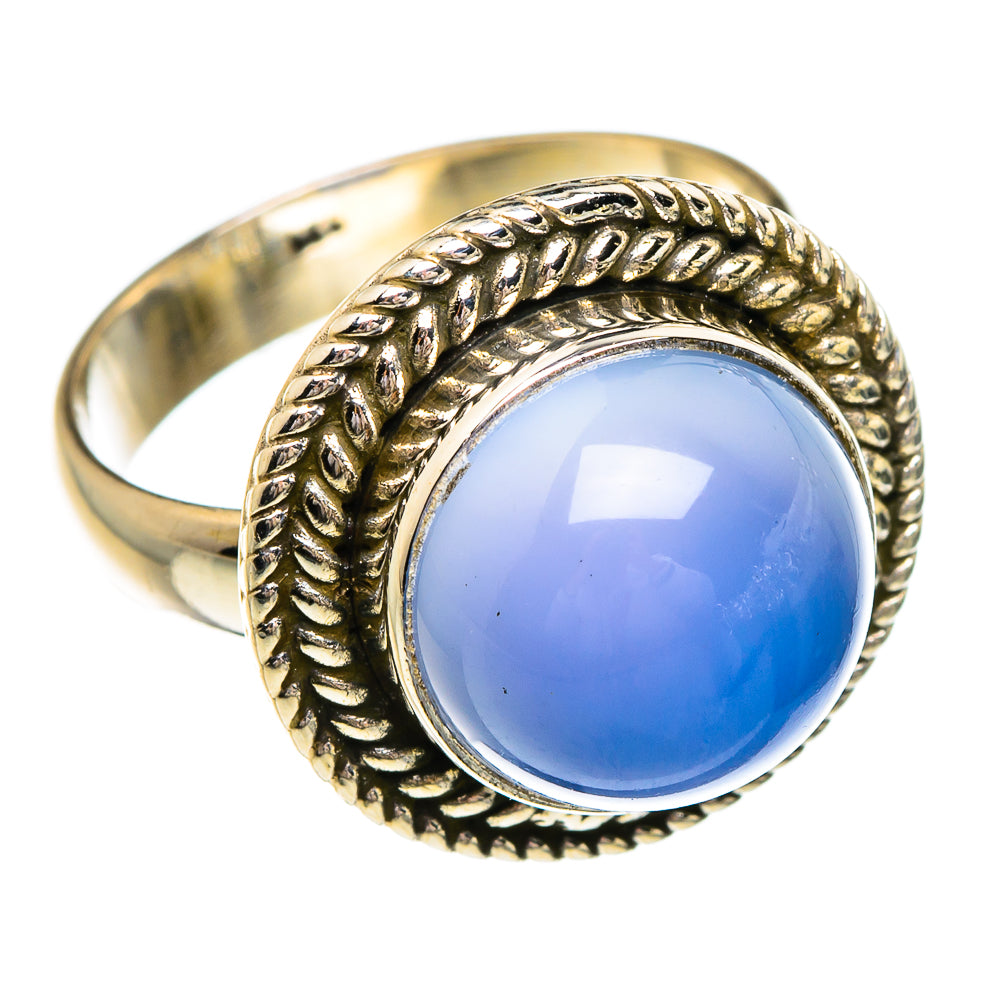 Aqua Chalcedony Rings handcrafted by Anasilvercos - RING84307