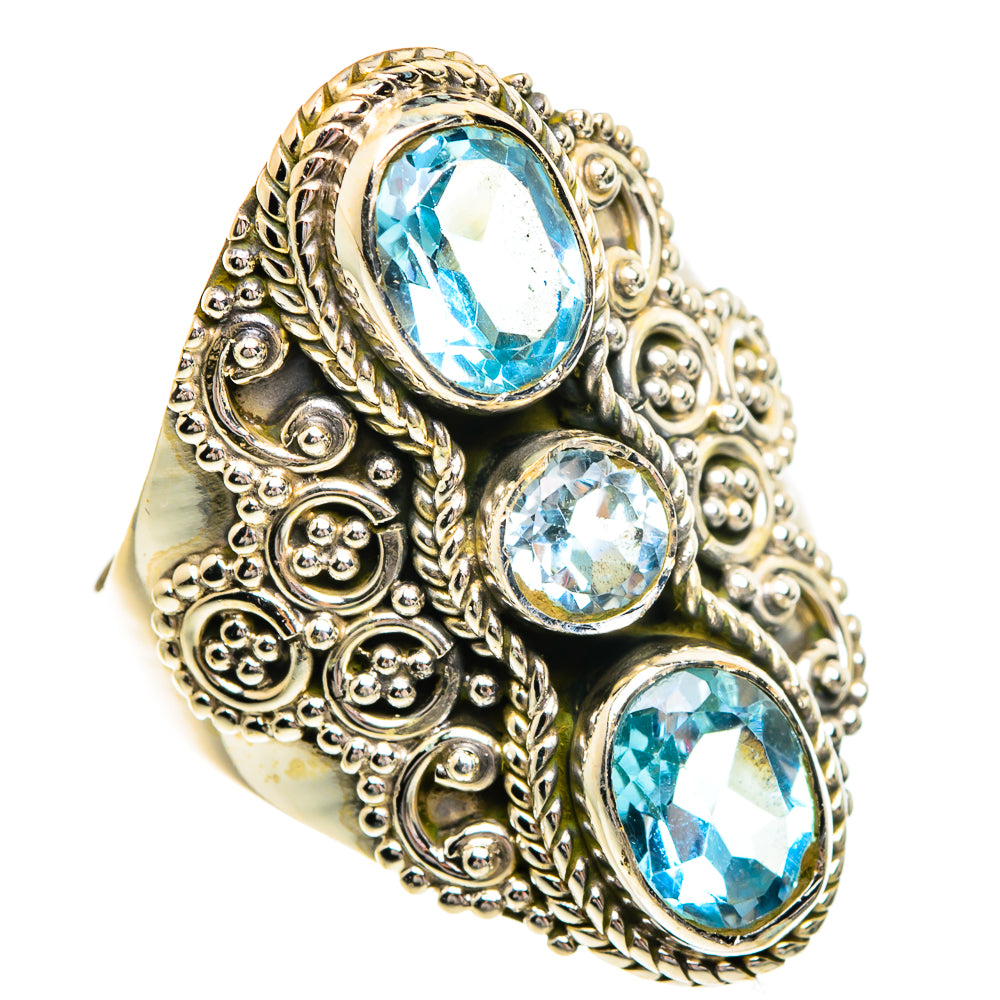 Blue Topaz Rings handcrafted by Anasilvercos - RING84385