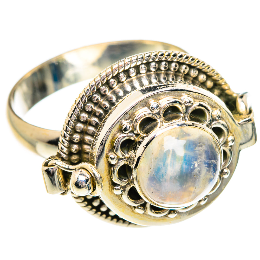 Rainbow Moonstone Rings handcrafted by Anasilvercos - RING84401