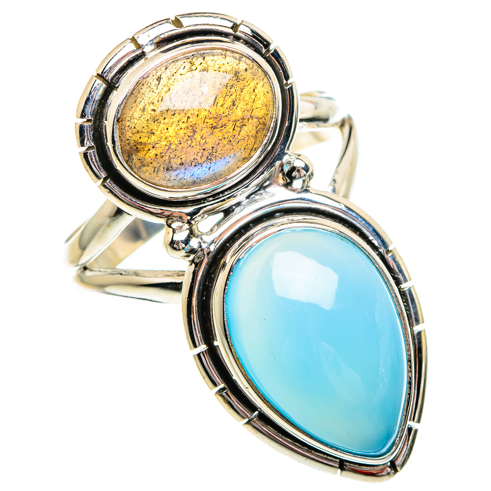 Aqua Chalcedony Rings handcrafted by Anasilvercos - RING84407
