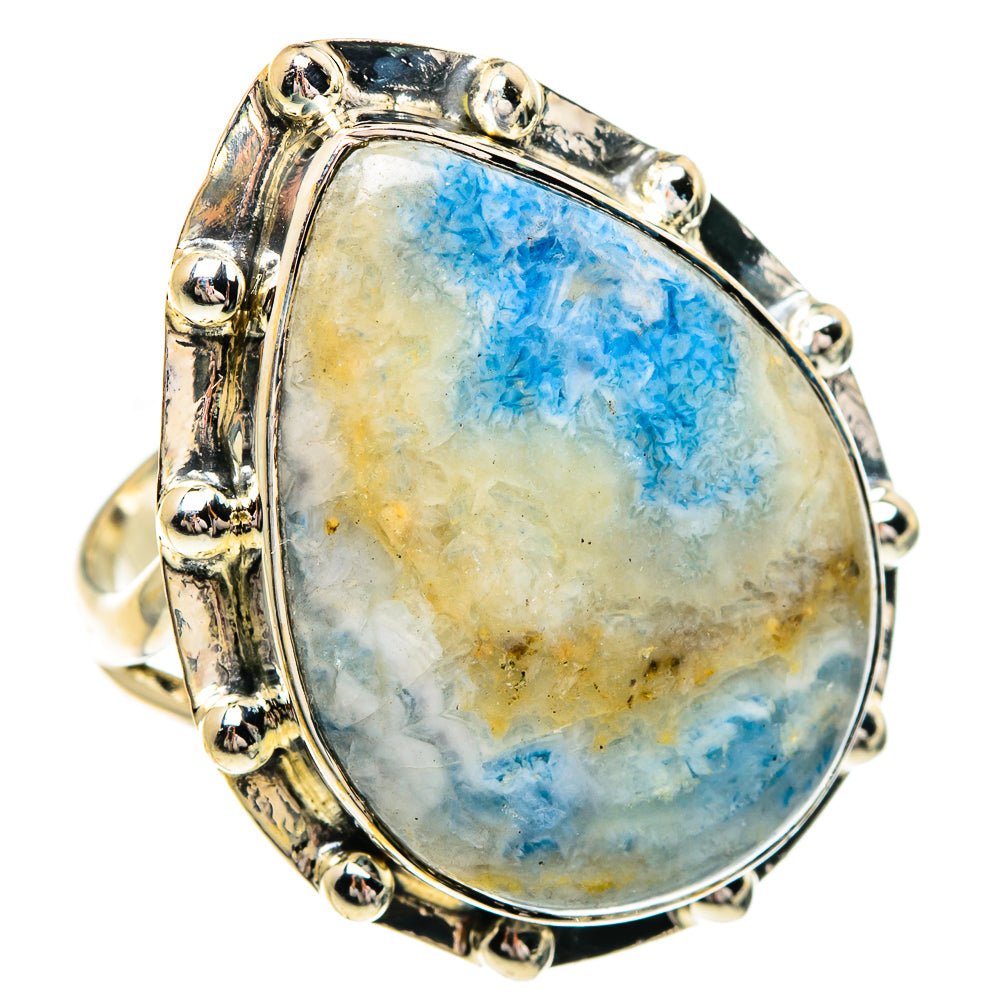 Blue Scheelite Rings handcrafted by Anasilvercos - RING84435