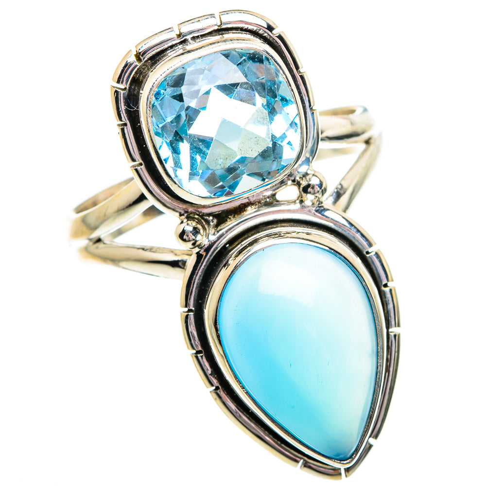 Aqua Chalcedony Rings handcrafted by Anasilvercos - RING84449