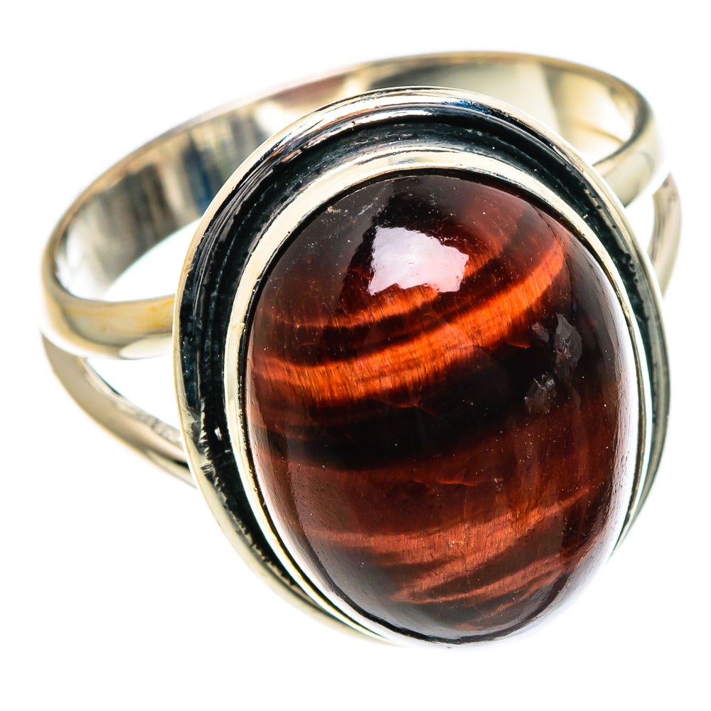 Red Tiger Eye Rings handcrafted by Anasilvercos - RING84486