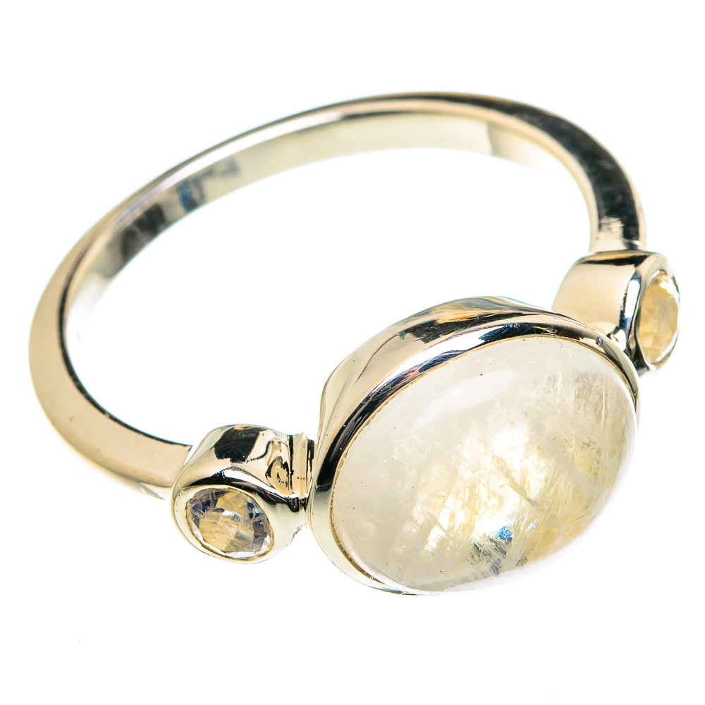 Rainbow Moonstone Rings handcrafted by Anasilvercos - RING84503