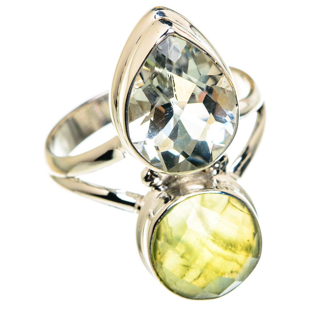 Prehnite, Green Amethyst Rings handcrafted by Anasilvercos - RING84518