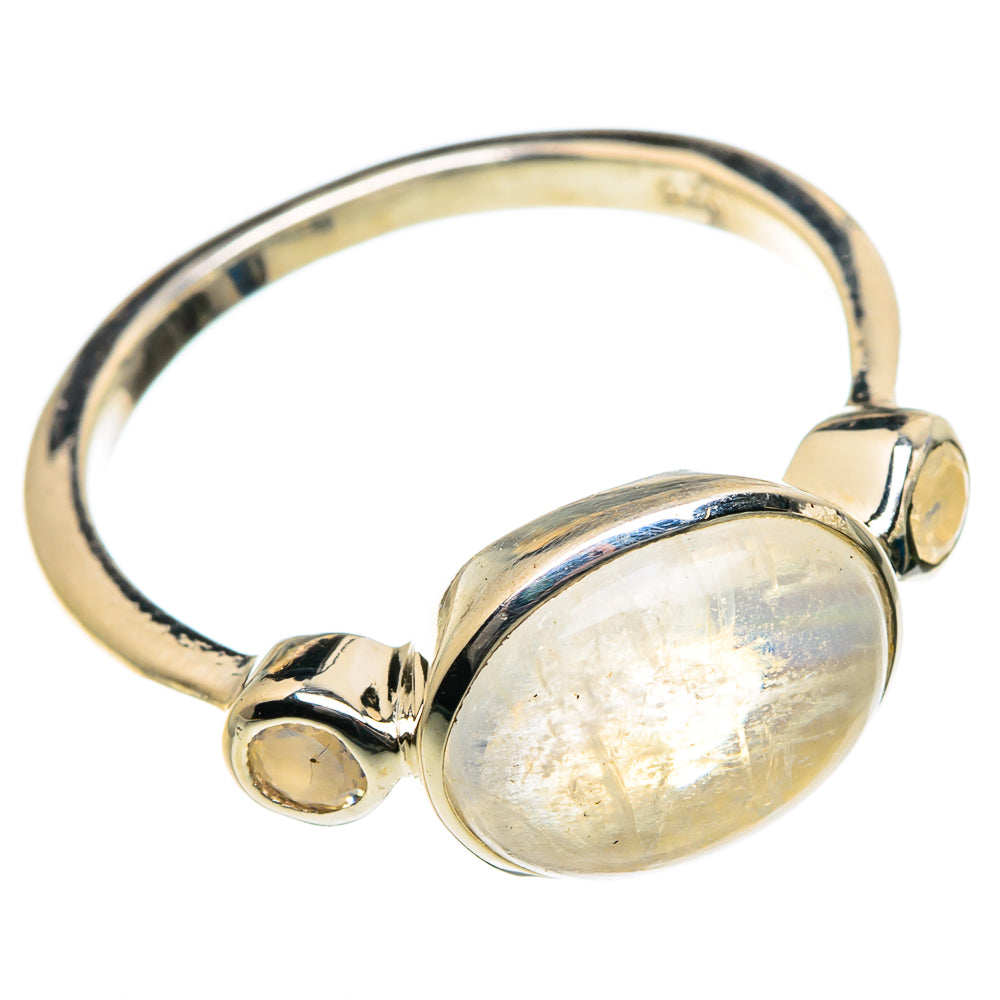 Rainbow Moonstone Rings handcrafted by Anasilvercos - RING84616