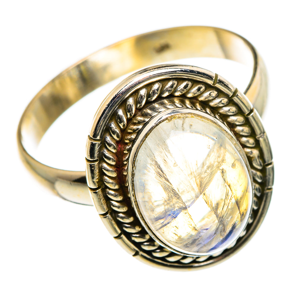 Rainbow Moonstone Rings handcrafted by Anasilvercos - RING84655