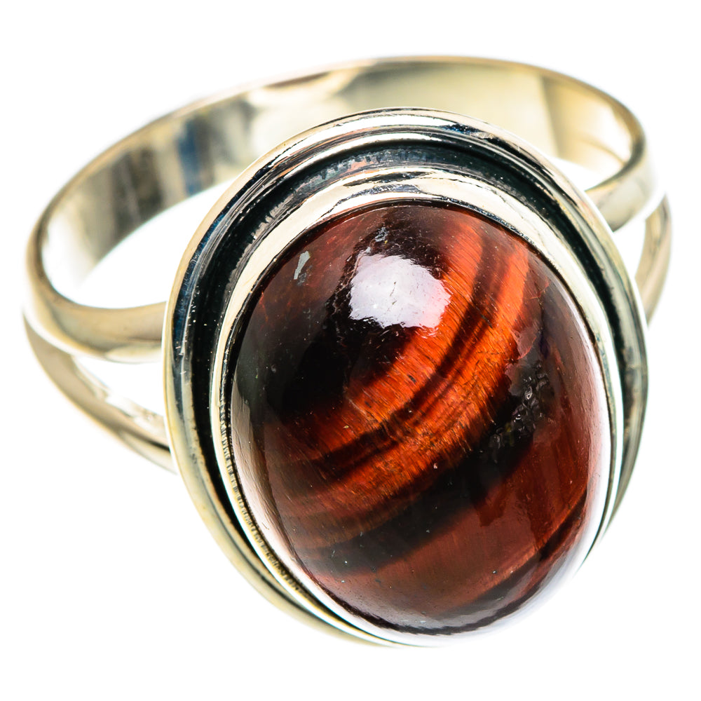 Red Tiger Eye Rings handcrafted by Anasilvercos - RING84672
