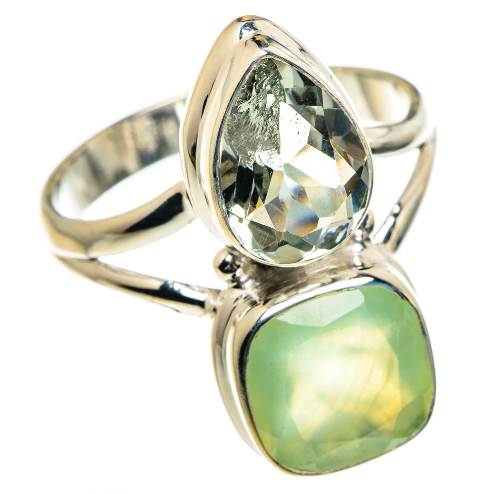 Prehnite, Green Amethyst Rings handcrafted by Anasilvercos - RING84705