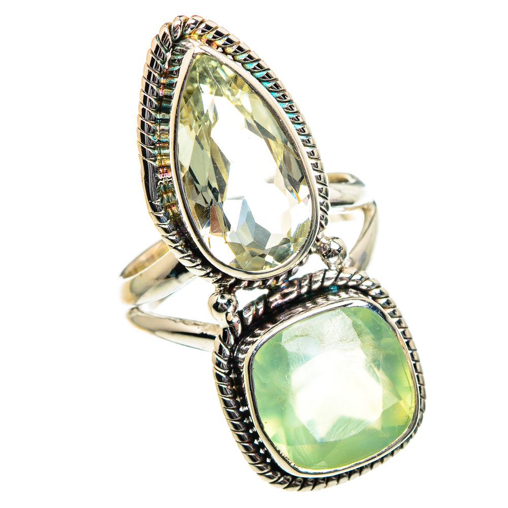 Prehnite, Green Amethyst Rings handcrafted by Anasilvercos - RING84729