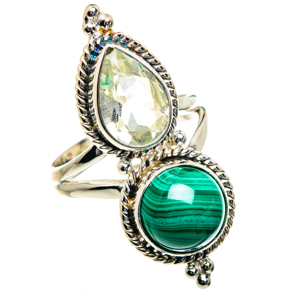 Malachite, Green Amethyst Rings handcrafted by Anasilvercos - RING84752