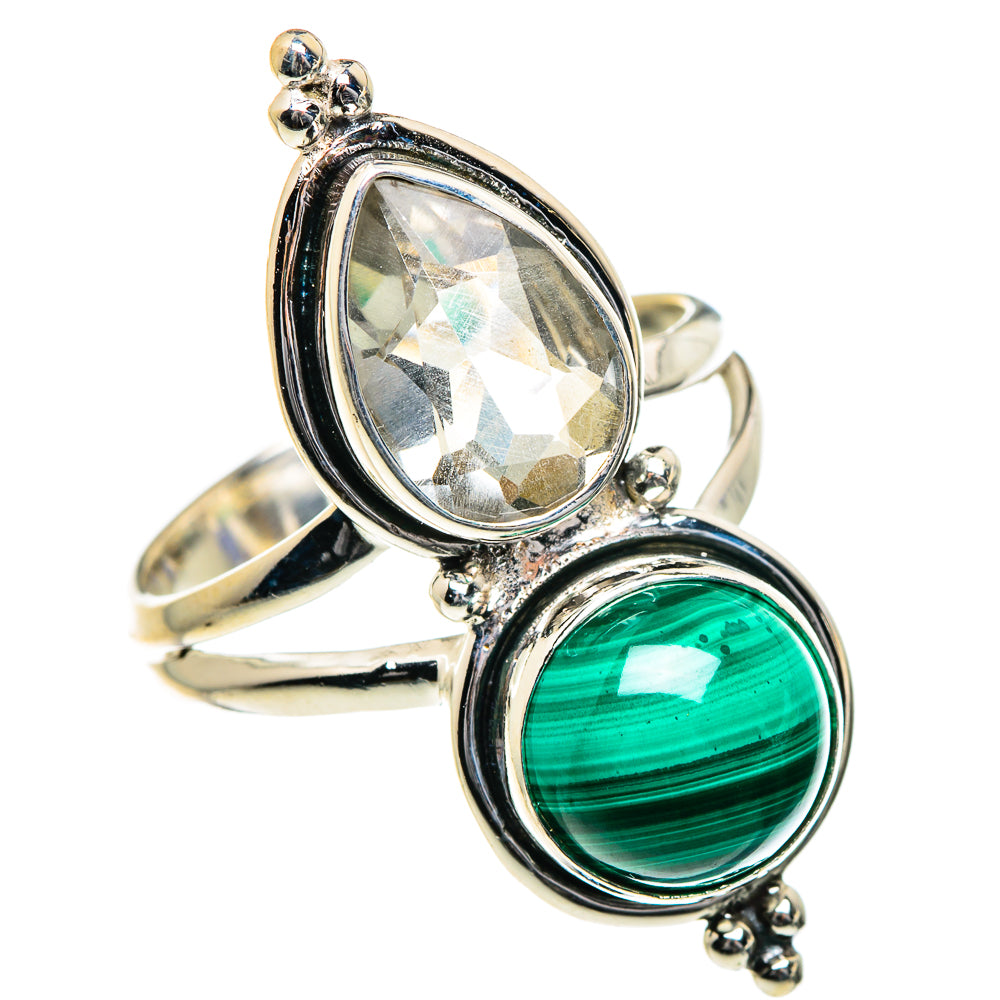 Malachite, Green Amethyst Rings handcrafted by Anasilvercos - RING84756