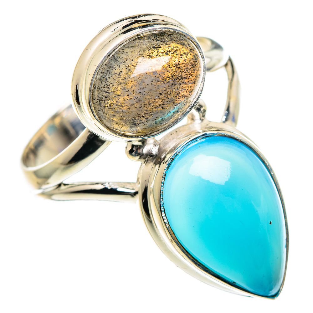 Aqua Chalcedony, Labradorite Rings handcrafted by Anasilvercos - RING84770