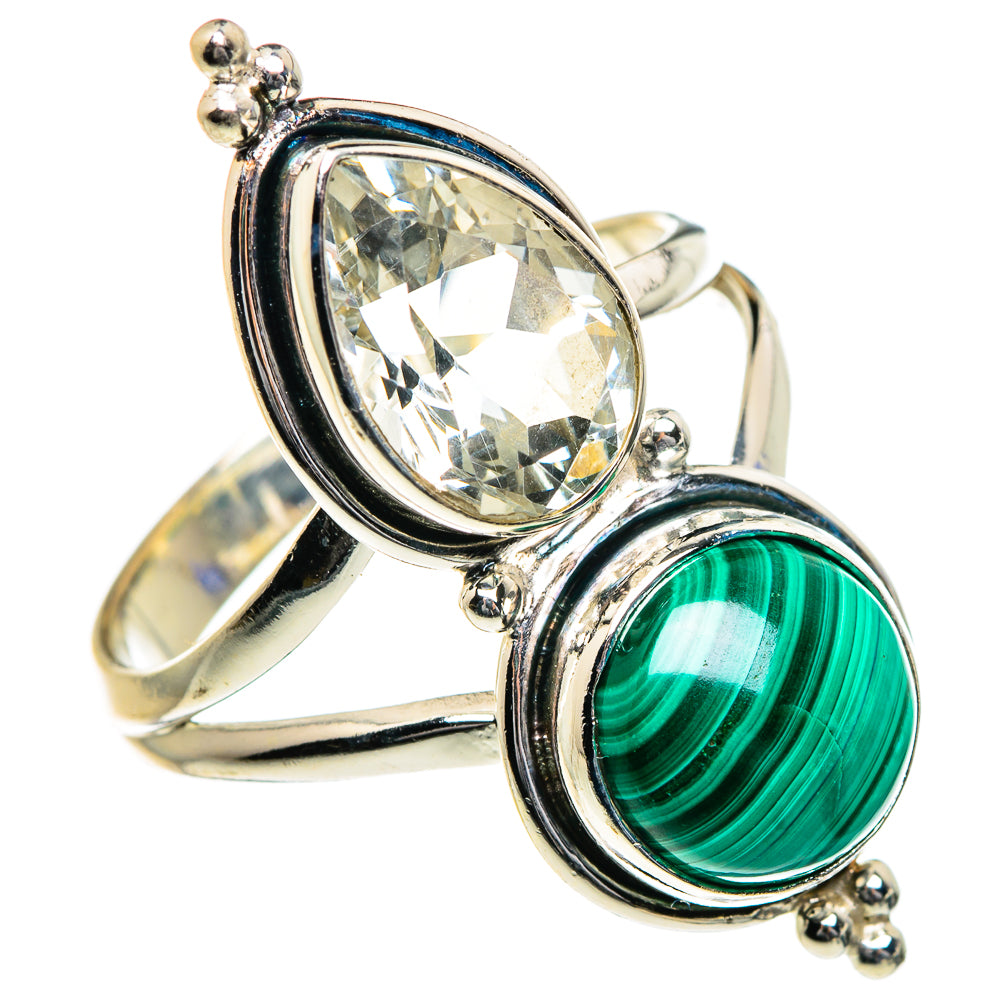 Malachite, Green Amethyst Rings handcrafted by Anasilvercos - RING84773