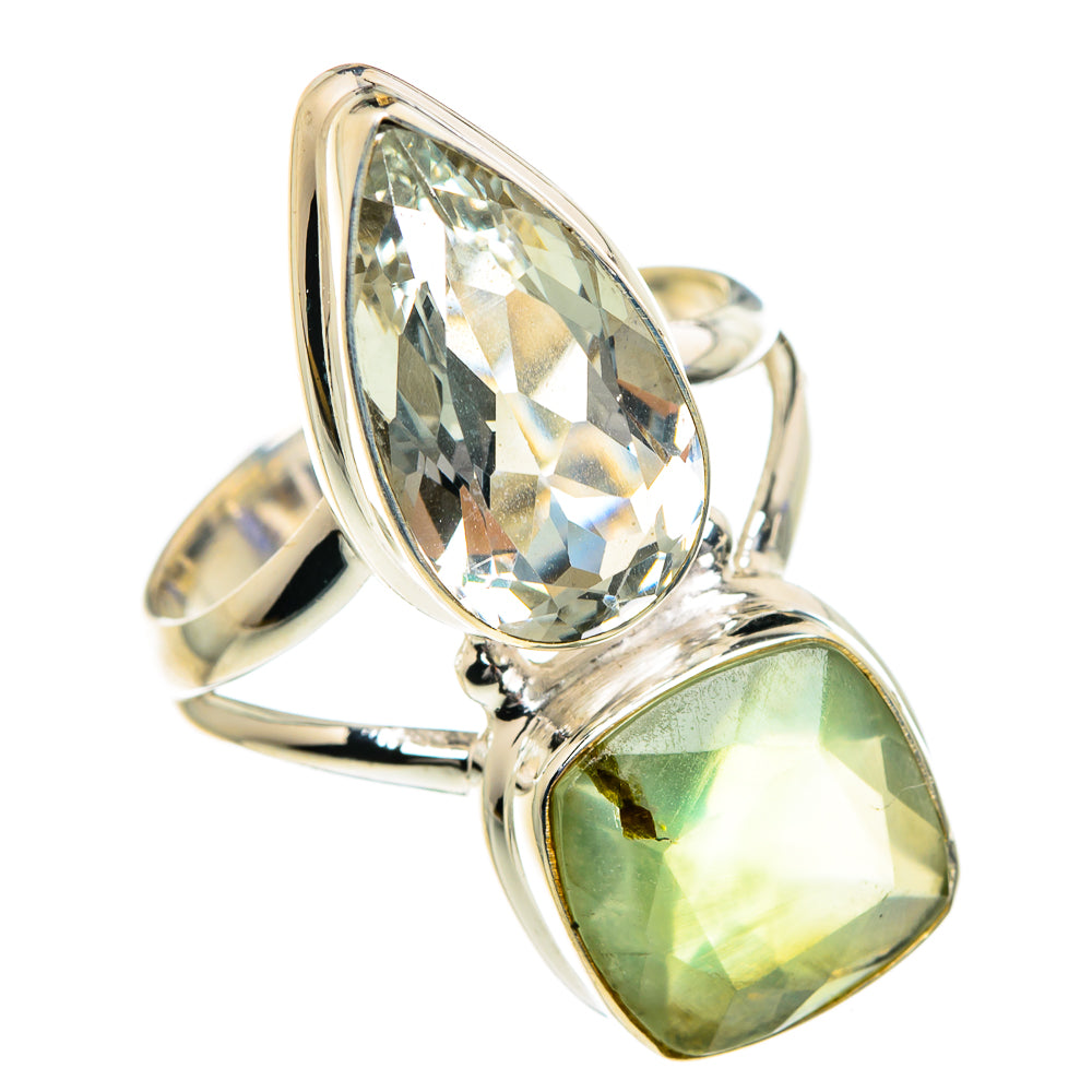 Prehnite, Green Amethyst Rings handcrafted by Anasilvercos - RING84774