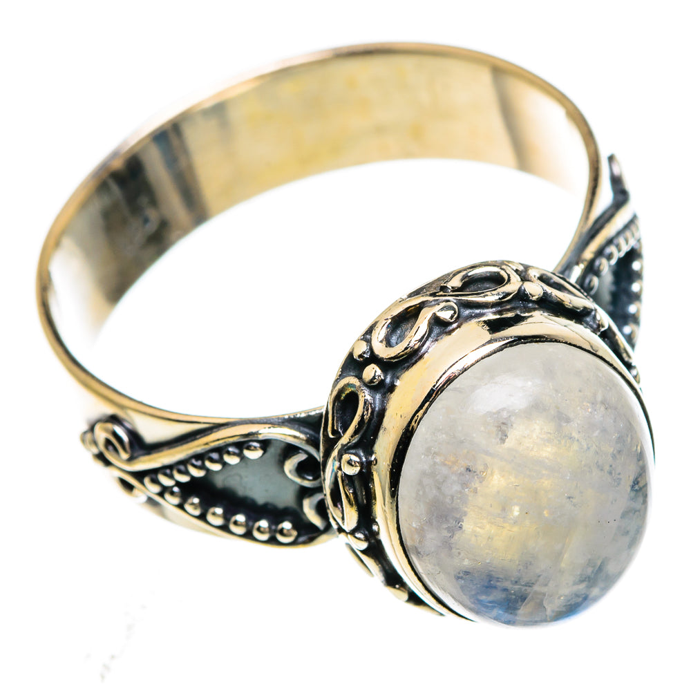 Rainbow Moonstone Rings handcrafted by Anasilvercos - RING84820