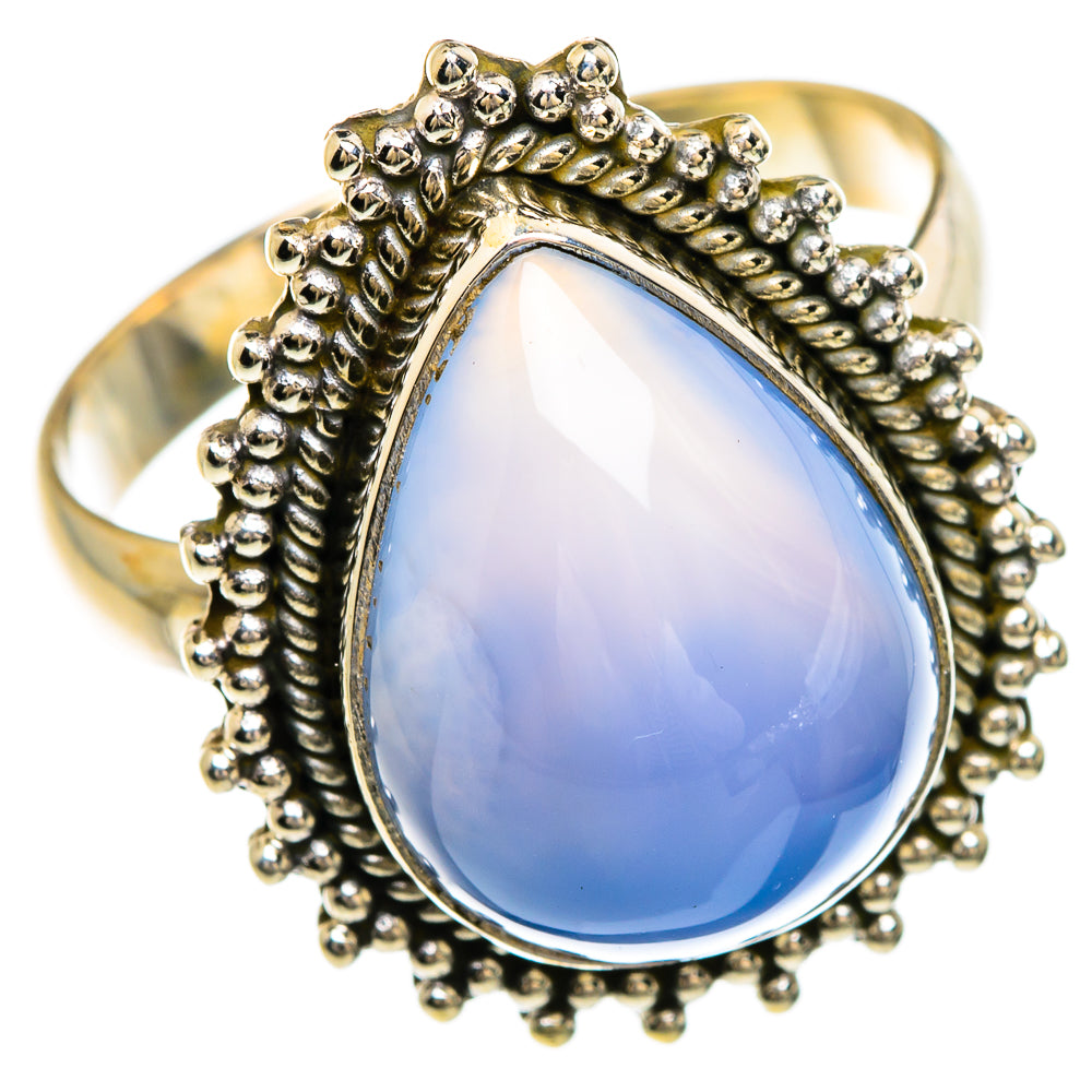 Aqua Chalcedony Rings handcrafted by Anasilvercos - RING84835