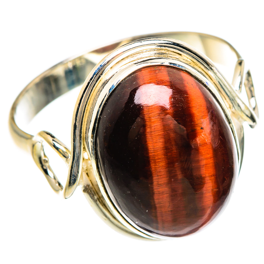Red Tiger Eye Rings handcrafted by Anasilvercos - RING84848