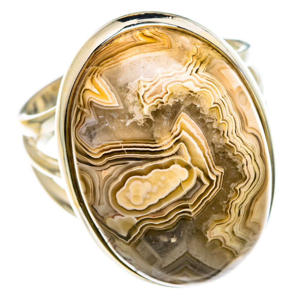 Laguna Lace Agate Rings handcrafted by Anasilvercos - RING84893