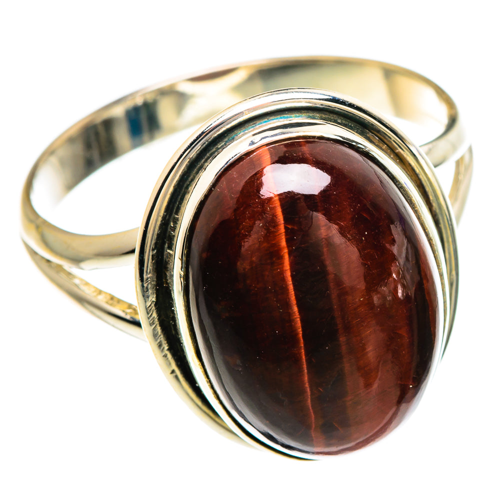Red Tiger Eye Rings handcrafted by Anasilvercos - RING84942