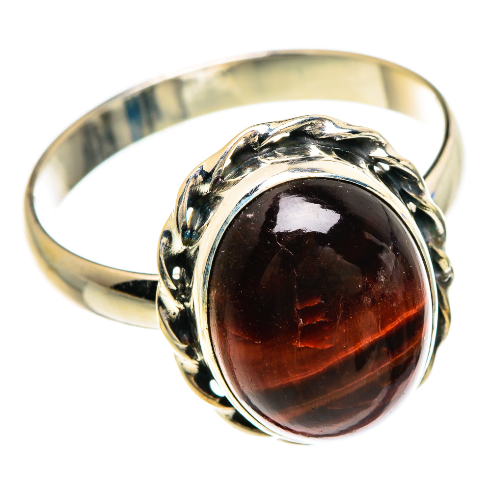 Red Tiger Eye Rings handcrafted by Anasilvercos - RING84986