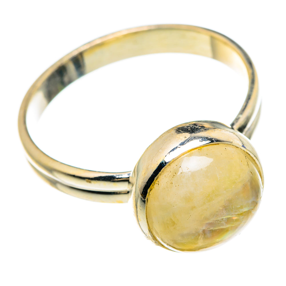 Yellow Moonstone Rings handcrafted by Anasilvercos - RING85012