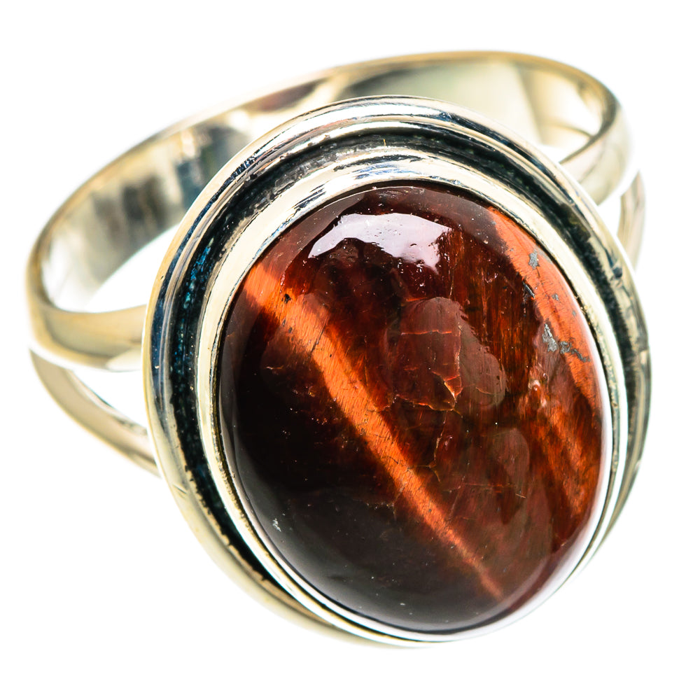 Red Tiger Eye Rings handcrafted by Anasilvercos - RING85028